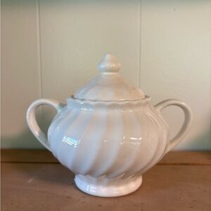 White Ceramic Sugar Bowl